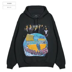 MODERN MAN | ANTWERP 6 VISITE A CAPUCHE HOODIE (BLACK) プルオーバーフーディ パーカー スウェット ロゴ グラフィック プリント トップス ブラックのサムネイル