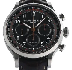 箱・ギャラ付 美品 BAUME & MERCIER ボーム&メルシエ ケープランド MOA10067 クロノグラフ 自動巻き メンズ