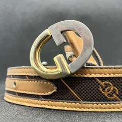 GUCCI　グッチ　ベルト　ヴィンテージ　表記サイズ65　キャンバス×レザー　564