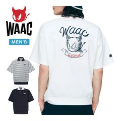 WAAC ポロシャツ ホワイト 半袖 ゴルフウェア - メルカリ