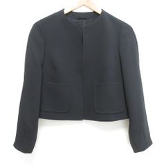 ANAYI - 美品 23AW ANAYI アナイ ライトダブルクロスノーカラージャケット サイズ36 ブラック レディース 古着 中古 USED 美品 23AW ANAYI アナイ ライトダブルクロスノーカラージャケット