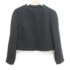 美品 23AW ANAYI アナイ ライトダブルクロスノーカラージャケット サイズ36 ブラック レディース 古着 中古 USED