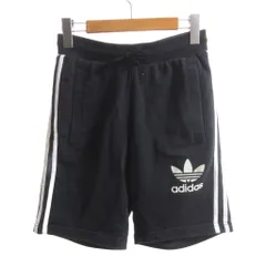 アディダスオリジナルス adidas originals 美品 ショートパンツ ロゴプリント サイドライン イージー 黒 ブラック /SJ