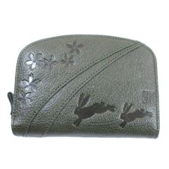 Kitamura キタムラ フレンチブルドッグ 二つ折り財布 ネイビーレザー