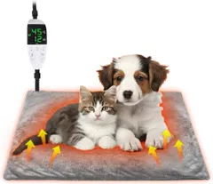 23M866 ペット ホットカーペット ヒーター 猫 犬 ペットマット 30℃～60℃温度調節可能 12Hタイマー機能 ホットカーペット ヒーターマット ホットマット 噛み癖対策 過熱保護 カバー洗濯可能 暖房器具 寒さ対策 大小動物対応  PSE認証済み