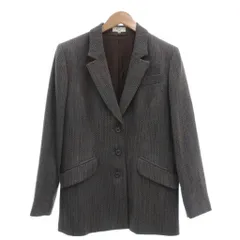 カルヴェン CARVEN ジャケット ウール 44 茶 ブラウン 長袖 テーラードカラー 織り柄 /SC ■ECF003のサムネイル