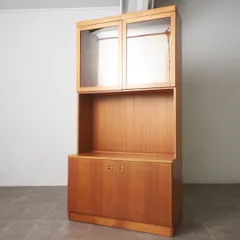 デンマーク ヴィンテージ キャビネット ガラス チーク 木製 ブックケース 飾り棚 本棚 ブックシェルフ 北欧 ビンテージ モダン 98265