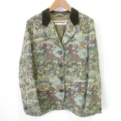 美品 SPORTMAX MaxMara スポーツマックス マックスマーラ ゴブランシングル テーラードジャケット 42 グリーン レディース 古着 中古 USEDのサムネイル