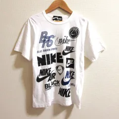 良品 24SS BLACK COMME des GARCONS ブラックコムデギャルソン ナイキ コラボ ロゴプリント Tシャツ カットソー サイズM ホワイト レディース 古着 中古 USED