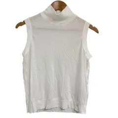 美品 24SS HERNO ヘルノ ノースリーブ シアーニットカットソー サイズ44  ホワイト レディース 古着 中古 USED