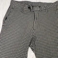 ABAHOUSE アバハウス チェック柄 スリムパンツ ストレッチ素材 グレー系 サイズ2のサムネイル