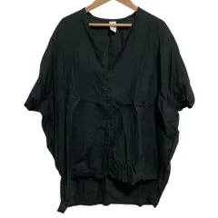 美品 NO CONTROL AIR ノーコントロールエアー NSVSH Vネック オーバーサイズシャツ サイズ38 ブラック レディース 古着 中古 USED