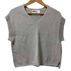 マーガレットハウエル MHL. 22AW ニットベスト セーター ノースリーブ マーガレットハウエル 22AW ニットベスト カシミヤ混 オリーブ 2 M