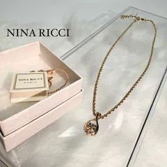 【美品】ニナリッチ ネックレス ゴールド NRロゴ ペンダント 箱付き NINA RICCI ヴィンテージ レディース アクセサリー