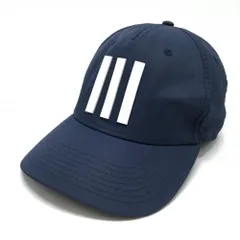【超美品】アディダス キャップ ネイビー×白 立体ロゴ 3ライン OSFX(57-60cm)   ゴルフウェア adidas