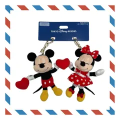 ディズニー ぬいぐるみチャーム【ミッキー＆ミニー】ハート マグネット 東京ディズニーリゾート TDR ※定形外郵便発送