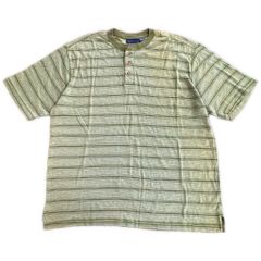 BASIC EDITIONS 베이직 에디션 헨리넥 국경 T셔츠 그린(맨즈 XL) 중고 헌옷 X7651