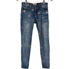USA製 Current Elliott ローライズ スキニージーンズ アンクル丈 サイズ24 ゴールドスター 星 レディース 古着 デニムのサムネイル