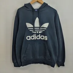 didas originals アディダスオリジナル プルオーバー パーカー フーディー 裏起毛 ビッグ ロゴ Y2K スポーツ ブラック M D796