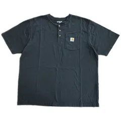 Carhartt カーハート ヘンリーネック ポケットＴシャツ ワーク ブラック(メンズ XL)中古 古着 X7791