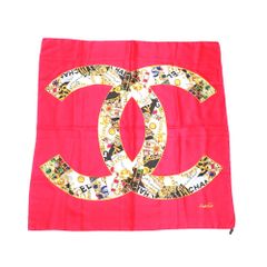 美品 シャネル コートダジュール シルクスカーフ ココマーク 花柄