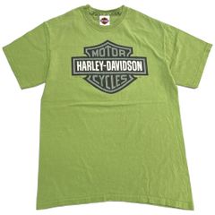 HARLEY DAVIDSON ハーレーダビッドソン ロゴＴシャツ モーターサイクル ライトグリーン(メンズ M)中古 古着 X9973