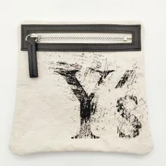 Y's KASURE POUCH S 小物入れ YB-A04-091 ポーチ 24AW ホワイト ブラック レディース ワイズ/Yohji【中古】5-0813G∞のサムネイル