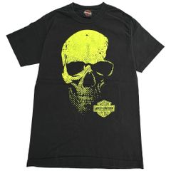 HARLEY DAVIDSON ハーレーダビッドソン スカルＴシャツ モーターサイクル ブラック(メンズ S相当)中古 古着 X9974