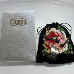 FEILER 花柄ポーチ 黒 & ハンドタオル セット - メルカリ