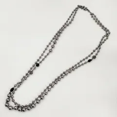 23区 ブラックパール調 二重 ロング ネックレス シルバー系 ブラック レディース 23区【中古】6-0110G∞
