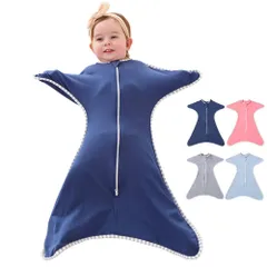 HEARTST おくるみ スワドル スワドル おくるみ 夜泣き対策 新生児の赤ちゃんの寝袋 双方向ジッパーおくるみ 新生児 服 ベビー用品 出産祝い 赤ちゃん 可愛い 通気性 伸縮性 柔らかさ 洗える 男女兼用 ギフトに 0?3月/3-6月の赤ちゃん最適 (3