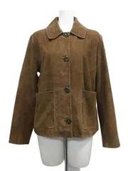 【中古】COLE HAAN コールハーン ジャケット スウェード ブラウン サイズM レディース T10601＿S01＿セルモアから出品＿s-0120-r01