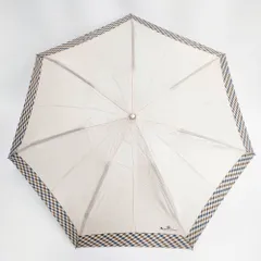 Aquascutum 折りたたみ傘 チェック 傘 ピンクベージュ レディース アクアスキュータム【中古】6-0130G◎のサムネイル