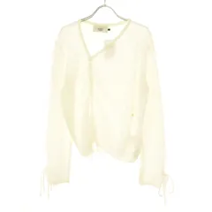 【AtelierNain】NMN7NK-T6971M0 ウール混 シャーリング長袖ニットセーター