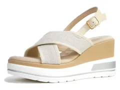 サンダル 厚底 バックストラップ kitson キットソン 3E スポーティー 厚底 ウエッジ （ベージュ）のサムネイル