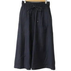 美品 CYCLAS シクラス ロング丈 ウエストギャザー イージースカート R04-75004 サイズ34 ネイビー レディース 古着 中古 USED