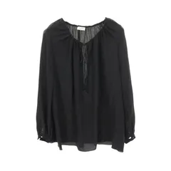 サンローランパリ SAINT LAURENT PARIS ブラウス タッセル Vネック ブラック シルク ブラウス レディース Used Bのサムネイル
