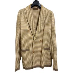 미품 22SS TOMORROWLAND tricot 투모로 랜드 트리코 폴리 에스테르 종이 더블 6B 니트 재킷 사이즈 S 베이지 남성 헌 옷 중고 USED