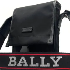 BALLY バリー ショルダーバッグ ナイロン レザー ブラック 黒 ロゴテープ 斜めがけ メンズ レディース ミニバッグ クロスボディ ストリート 2WAY ウエストポーチ可 ベルト通し スマホポーチ スマホショルダー 匿名配送 送料無料