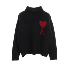 アミ AMI ニット ハートロゴ タートルネック ブラック ウール ニット ユニセックス Used Aのサムネイル