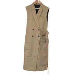 美品 24AW DRESSTERIOR ドレステリア コットンダブルクロス ロングジレ ベスト 36サイズ キャメル レディース 古着 中古 USED