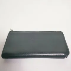 HIROFU レザースリムロングウォレット wallet L字ジップ 小銭入れなし 長財布 濃紺 ネイビー レディース ヒロフ【中古】5-0216G∞のサムネイル