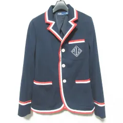 美品 POLO by Ralph lauren ポロバイラルフローレン グログラントリムテリーブレザー テーラードジャケット 2 ネイビー レディース 古着 中古 USEDのサムネイル