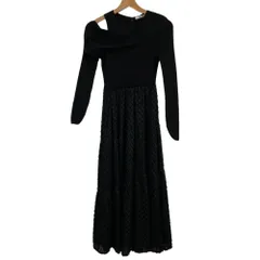美品 24AW SNIDEL スナイデル ジャガード ドッキング ワンピース SWNO245063 サイズ0 ブラック レディース 古着 中古 USED