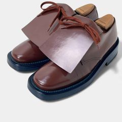 お値下げ【MARNI】フリンジ付き 厚底ローファー レッド レザー - メルカリ