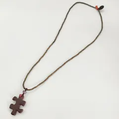 HENRY CUIR 革 レザー ピーズ パズル ネックレス ゴールド ブラウン レディース アンリークイール【中古】6-0110G∞のサムネイル