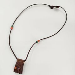 未使用】珊瑚付き ペンダント用紐 ネックコード アクセサリー 珊瑚 4連 