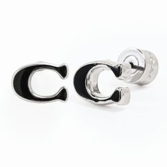 新品❤️未使用】COACHコーチピアスコーチマークメンズ⭐️両耳用ラメ 