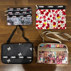 LeSportsac レスポートサック ポーチ 4個セット ナイロン 総柄 コスメポーチ 小物入れ 小物収納