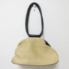 良品 MARCO MASI マルコマージ かご ハンドバッグ ボストンバッグ ナチュラル×ブラック レディース 古着 中古 USED